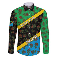 Tanzania Spice Island Family Matching Summer Maxi Dress and Hawaiian Shirt with Clove Leaf Pattern and National Flag Colors