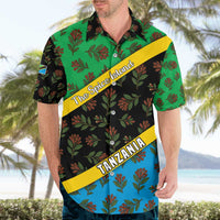 Tanzania Spice Island Hawaiian Shirt with Clove Leaf Pattern and National Flag Colors