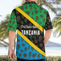 Tanzania Spice Island Hawaiian Shirt with Clove Leaf Pattern and National Flag Colors