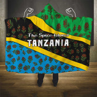 Tanzania Spice Island Hooded Blanket with Clove Leaf Pattern and National Flag Colors