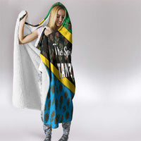 Tanzania Spice Island Hooded Blanket with Clove Leaf Pattern and National Flag Colors