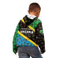 Tanzania Spice Island Kid Hoodie with Clove Leaf Pattern and National Flag Colors