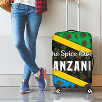 Tanzania Spice Island Luggage Cover with Clove Leaf Pattern and National Flag Colors