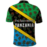 Tanzania Spice Island Polo Shirt with Clove Leaf Pattern and National Flag Colors