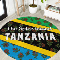 Tanzania Spice Island Round Carpet with Clove Leaf Pattern and National Flag Colors