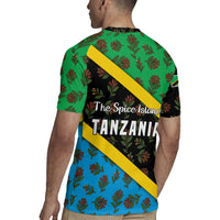 Tanzania Spice Island Rugby Jersey with Clove Leaf Pattern and National Flag Colors