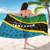 Tanzania Spice Island Sarong with Clove Leaf Pattern and National Flag Colors