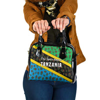Tanzania Spice Island Shoulder Handbag with Clove Leaf Pattern and National Flag Colors