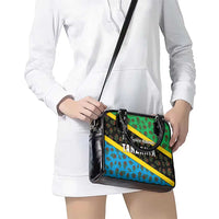 Tanzania Spice Island Shoulder Handbag with Clove Leaf Pattern and National Flag Colors