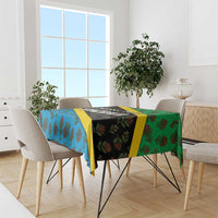 Tanzania Spice Island Tablecloth with Clove Leaf Pattern and National Flag Colors