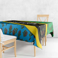 Tanzania Spice Island Tablecloth with Clove Leaf Pattern and National Flag Colors