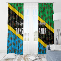 Tanzania Spice Island Window Curtain with Clove Leaf Pattern and National Flag Colors