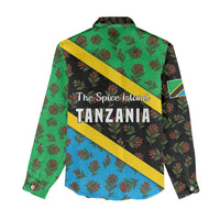 Tanzania Spice Island Women Casual Shirt with Clove Leaf Pattern and National Flag Colors
