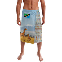 Tanzania Safari Giraffe Lavalava with Tribal Patterns and Mount Kilimanjaro Scene