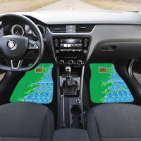 Tanzania Wildlife Car Mats with Tribal Print and Mount Kilimanjaro Safari Scene