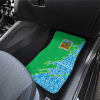 Tanzania Wildlife Car Mats with Tribal Print and Mount Kilimanjaro Safari Scene