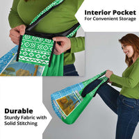 Tanzania Wildlife Grocery Bag with Tribal Print and Mount Kilimanjaro Safari Scene