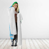 Tanzania Wildlife Hooded Blanket with Tribal Print and Mount Kilimanjaro Safari Scene