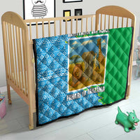 Tanzania Wildlife Quilt with Tribal Print and Mount Kilimanjaro Safari Scene
