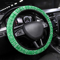 Tanzania Wildlife Steering Wheel Cover with Tribal Print and Mount Kilimanjaro Safari Scene