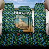 Tanzania Coastal Life Back Car Seat Cover with Swahili Dhow Boat and Tribal Pattern - Wonder Print Shop