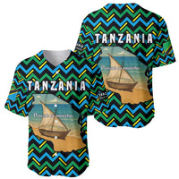 Tanzania Coastal Life Baseball Jersey with Swahili Dhow Boat and Tribal Pattern - Wonder Print Shop
