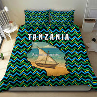 Tanzania Coastal Life Bedding Set with Swahili Dhow Boat and Tribal Pattern - Wonder Print Shop