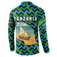 Tanzania Coastal Life Button Sweatshirt with Swahili Dhow Boat and Tribal Pattern - Wonder Print Shop