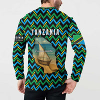 Tanzania Coastal Life Button Sweatshirt with Swahili Dhow Boat and Tribal Pattern - Wonder Print Shop