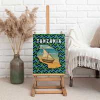 Tanzania Coastal Life Canvas Wall Art with Swahili Dhow Boat and Tribal Pattern - Wonder Print Shop