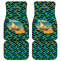 Tanzania Coastal Life Car Mats with Swahili Dhow Boat and Tribal Pattern - Wonder Print Shop