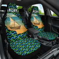 Tanzania Coastal Life Car Seat Cover with Swahili Dhow Boat and Tribal Pattern - Wonder Print Shop