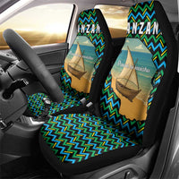 Tanzania Coastal Life Car Seat Cover with Swahili Dhow Boat and Tribal Pattern - Wonder Print Shop