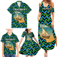 Tanzania Coastal Life Family Matching Summer Maxi Dress and Hawaiian Shirt with Swahili Dhow Boat and Tribal Pattern - Wonder Print Shop