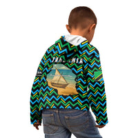 Tanzania Coastal Life Kid Hoodie with Swahili Dhow Boat and Tribal Pattern - Wonder Print Shop