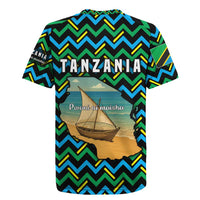 Tanzania Coastal Life Rugby Jersey with Swahili Dhow Boat and Tribal Pattern - Wonder Print Shop