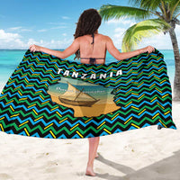 Tanzania Coastal Life Sarong with Swahili Dhow Boat and Tribal Pattern - Wonder Print Shop