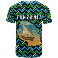 Tanzania Coastal Life T Shirt with Swahili Dhow Boat and Tribal Pattern - Wonder Print Shop