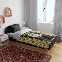 Equatorial Guinea Heritage Bedding Set with National Emblem and Tribal Zebra Print