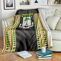 Equatorial Guinea Heritage Blanket with National Emblem and Tribal Zebra Print