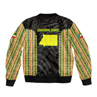 Equatorial Guinea Heritage Bomber Jacket with National Emblem and Tribal Zebra Print