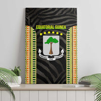 Equatorial Guinea Heritage Canvas Wall Art with National Emblem and Tribal Zebra Print