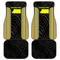 Equatorial Guinea Heritage Car Mats with National Emblem and Tribal Zebra Print