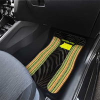 Equatorial Guinea Heritage Car Mats with National Emblem and Tribal Zebra Print