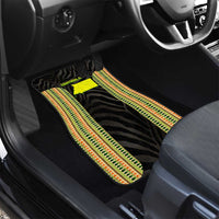 Equatorial Guinea Heritage Car Mats with National Emblem and Tribal Zebra Print