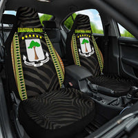 Equatorial Guinea Heritage Car Seat Cover with National Emblem and Tribal Zebra Print