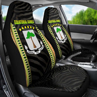 Equatorial Guinea Heritage Car Seat Cover with National Emblem and Tribal Zebra Print