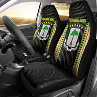 Equatorial Guinea Heritage Car Seat Cover with National Emblem and Tribal Zebra Print
