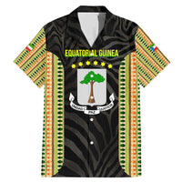 Equatorial Guinea Heritage Family Matching Mermaid Dress and Hawaiian Shirt with National Emblem and Tribal Zebra Print