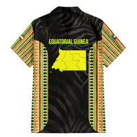Equatorial Guinea Heritage Family Matching Mermaid Dress and Hawaiian Shirt with National Emblem and Tribal Zebra Print